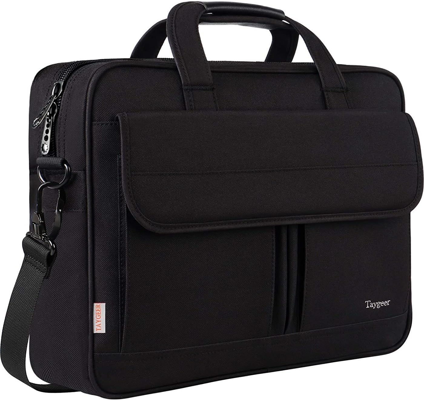 Taygeer Laptop Bag 15.6 Inch, Business Briefcase Gifts for Men Women, Water Resistant Messenger Shoulder Bag with Strap, Premium Office Bag, Carry On Laptop Case for Notebook/Computer/Laptop, Black