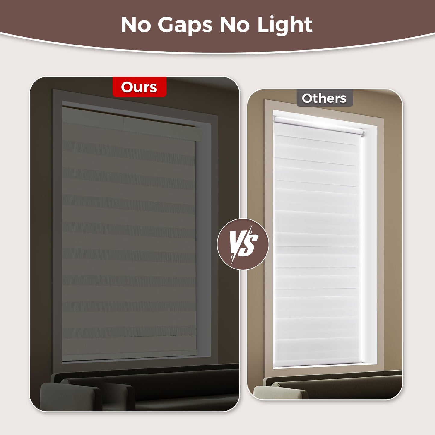 Allesin zen Cordless Zebra Blinds 22" W x 72" H Beige, Dual Layer Day and Night Shades, Room Darkening Blackout & UV Protection, Child & Pet Safe, Easy Install, Home Office Window Treatment