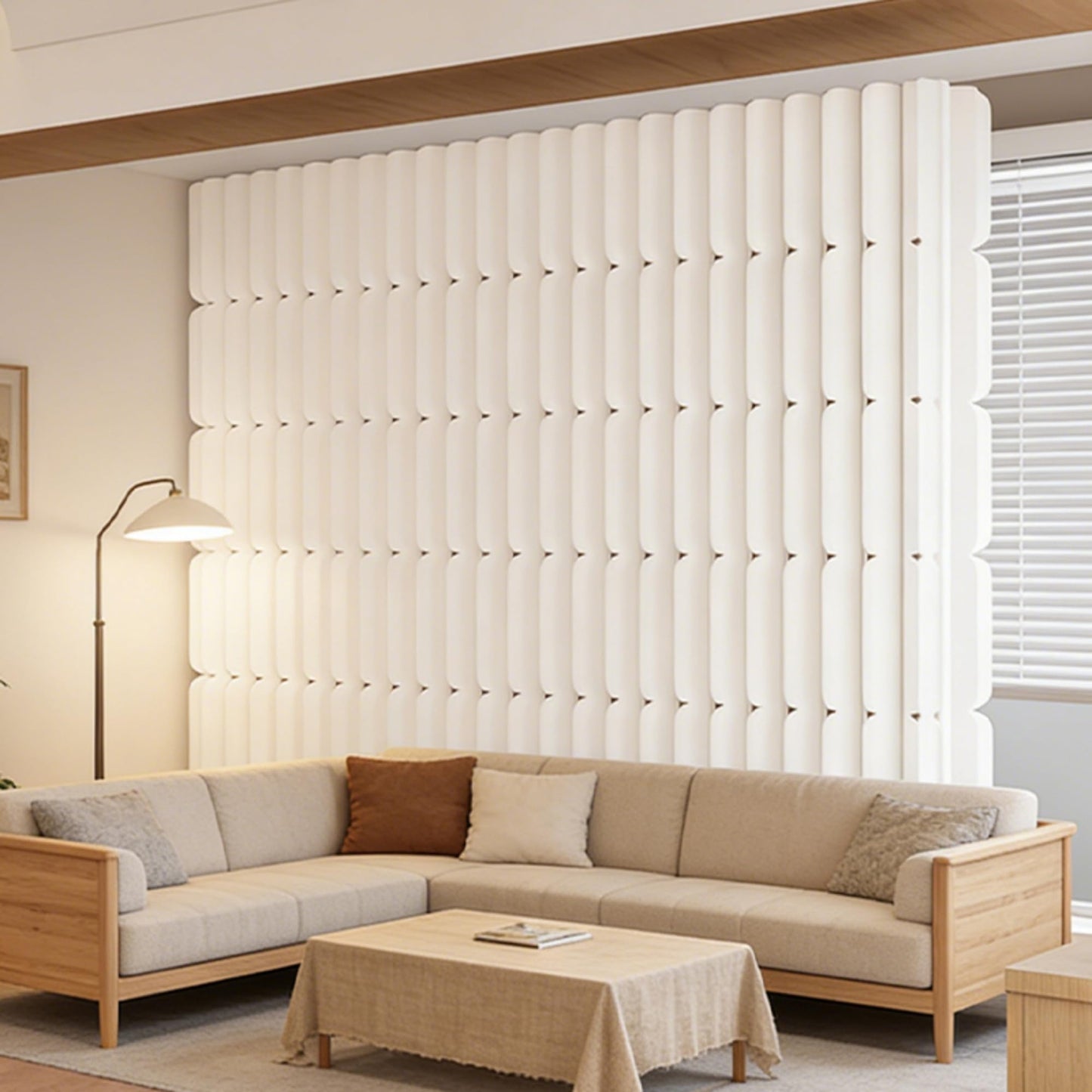 Foldable Paper Room Divider - Portable Accordion Privacy Screen, Freestanding Partition for Living Room & Home Office, Easy to Assemble as Room Divider or Backdrop Wall (H78.7in * L118in)