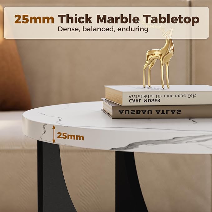 LIKIMIO Nesting Coffee Tables Set of 2, 23.6" Small Round Side Tables