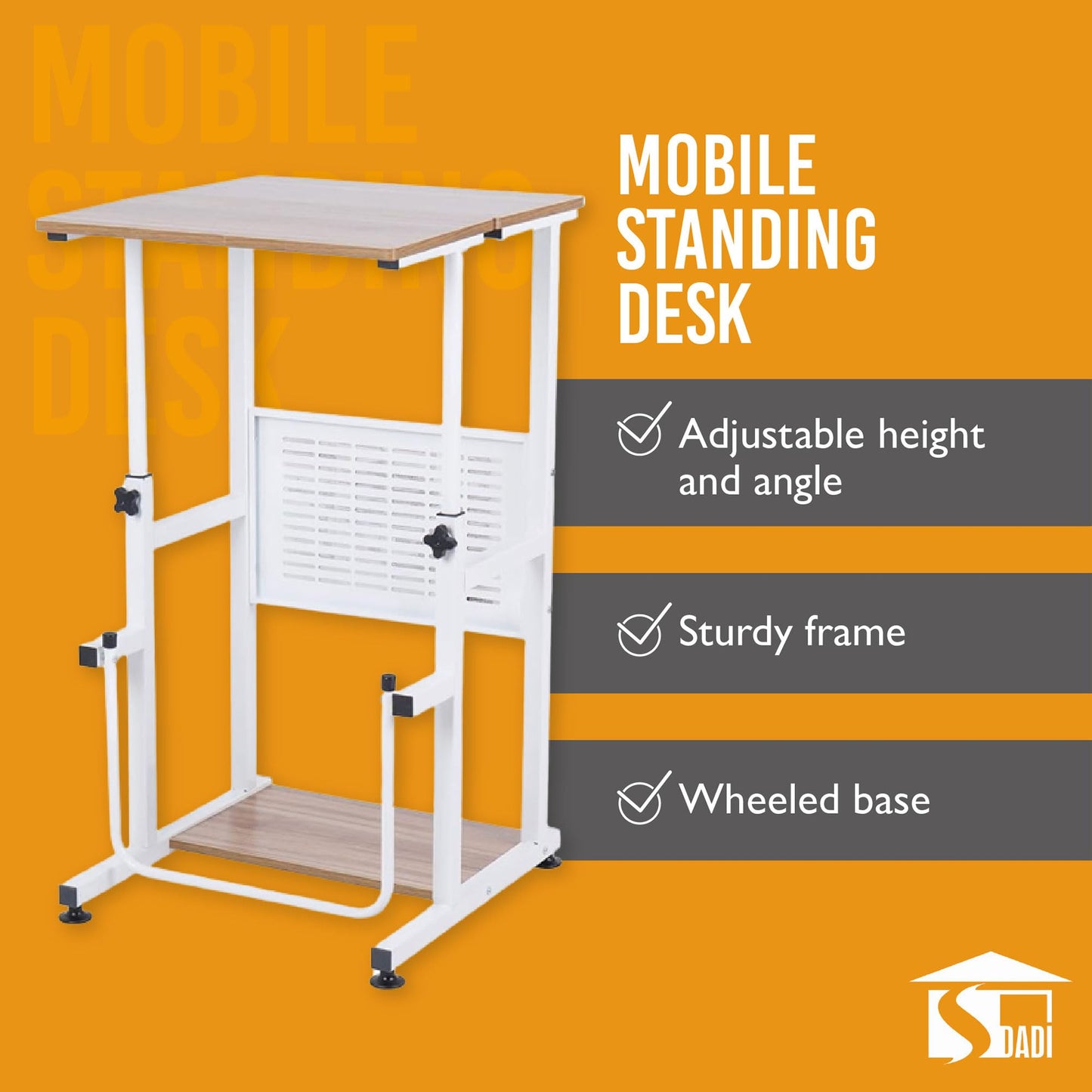 SDADI Adjustable-Height Standing Desk, 2-Mode Modern Standing and Sitting Desk, Light Grain