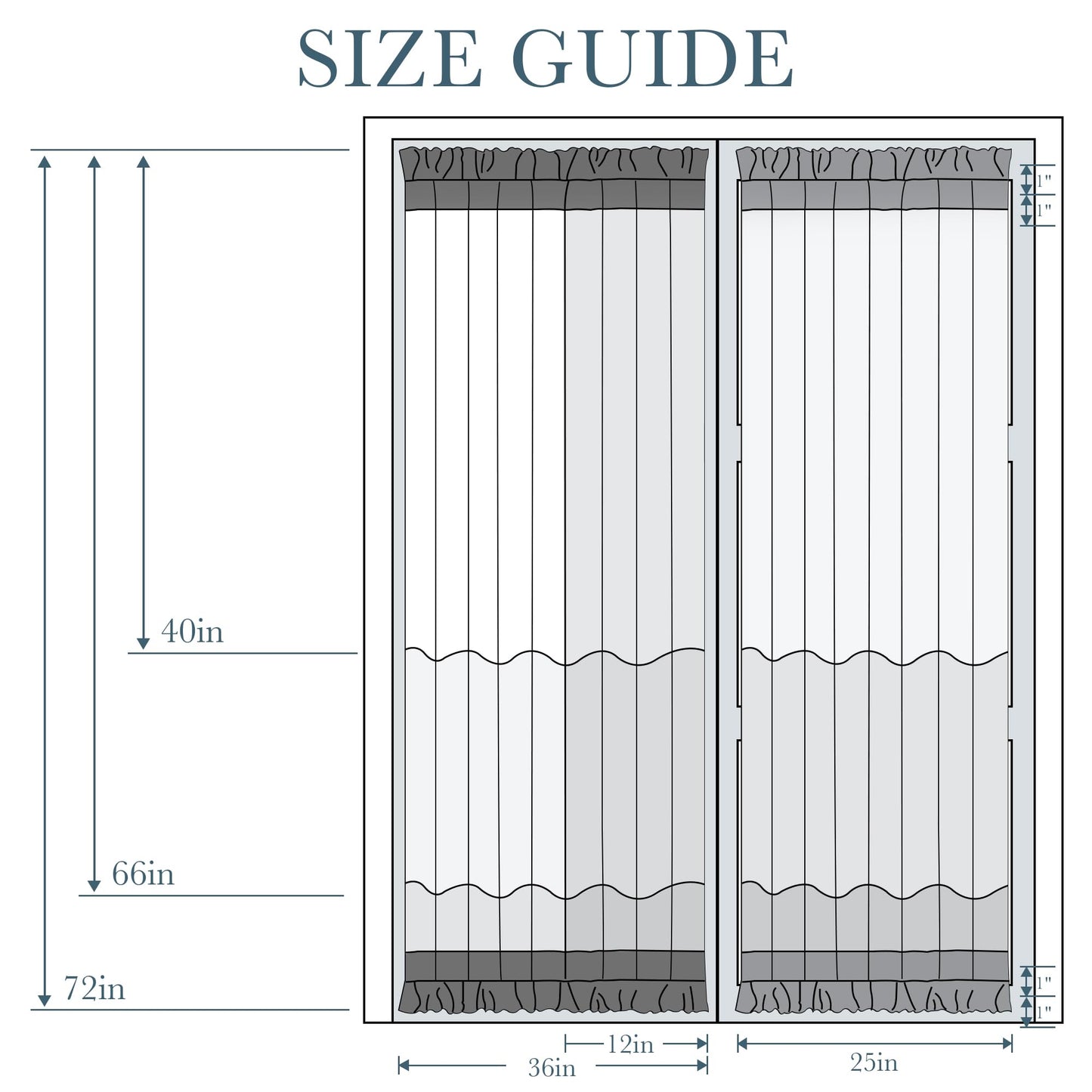 PONY DANCE Navy Blue Back Door Curtains for Door Window, 100% Blackout Dual Rod Pocket Privacy French Curtain for Kitchen, Thermal Insulated Small Window Drapes for Classroom, W25 x L40, 1 Panel