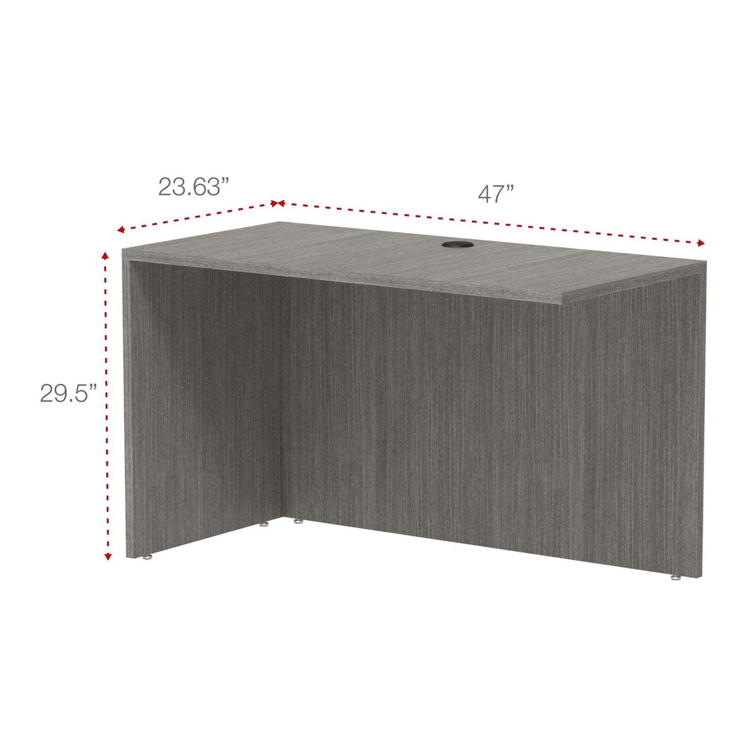 Alera Alera Valencia Series Reversible Return/Bridge Shell, 47.25w x 23.63d x 29.5h, Gray