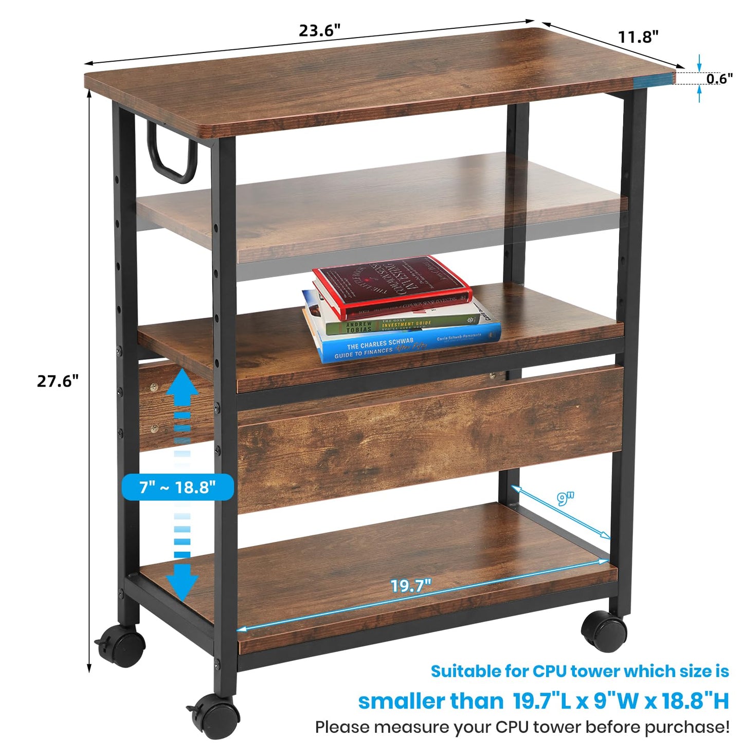 TooCust Computer Tower Stand Bundle with Printer Stand