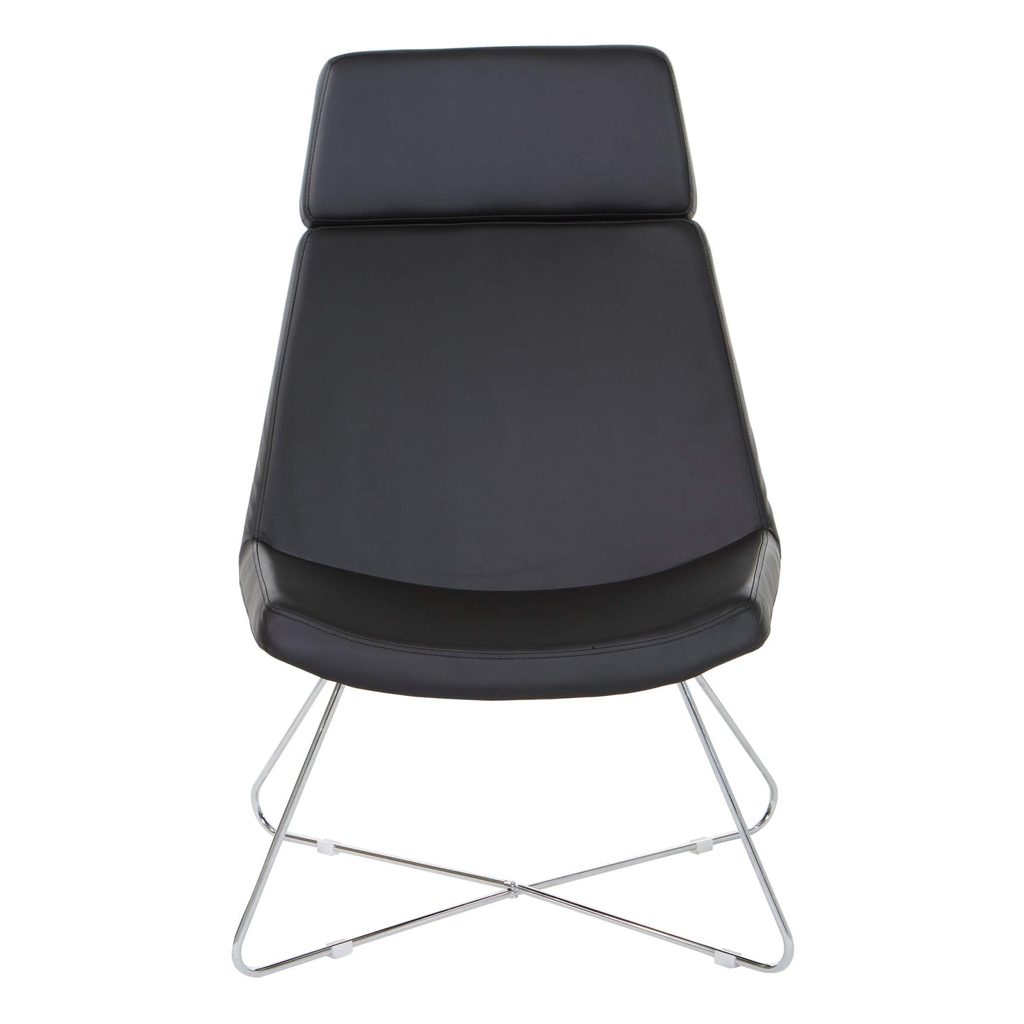 Office Star Geena Modern Scoop Guest Chair with Chrome Finish Sled Base, Black