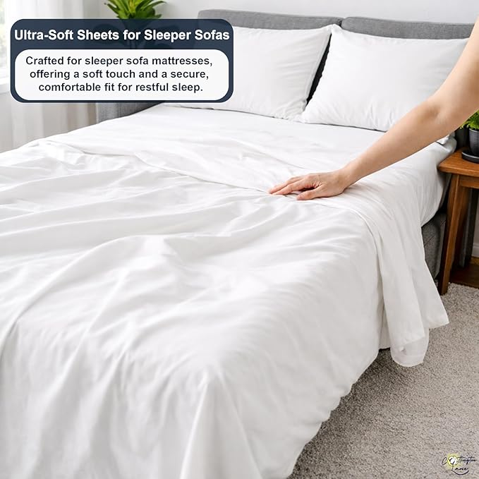 Cottington Lane Sleeper Sofa Sheets Queen Size, 4 Piece Premium Quality 100%