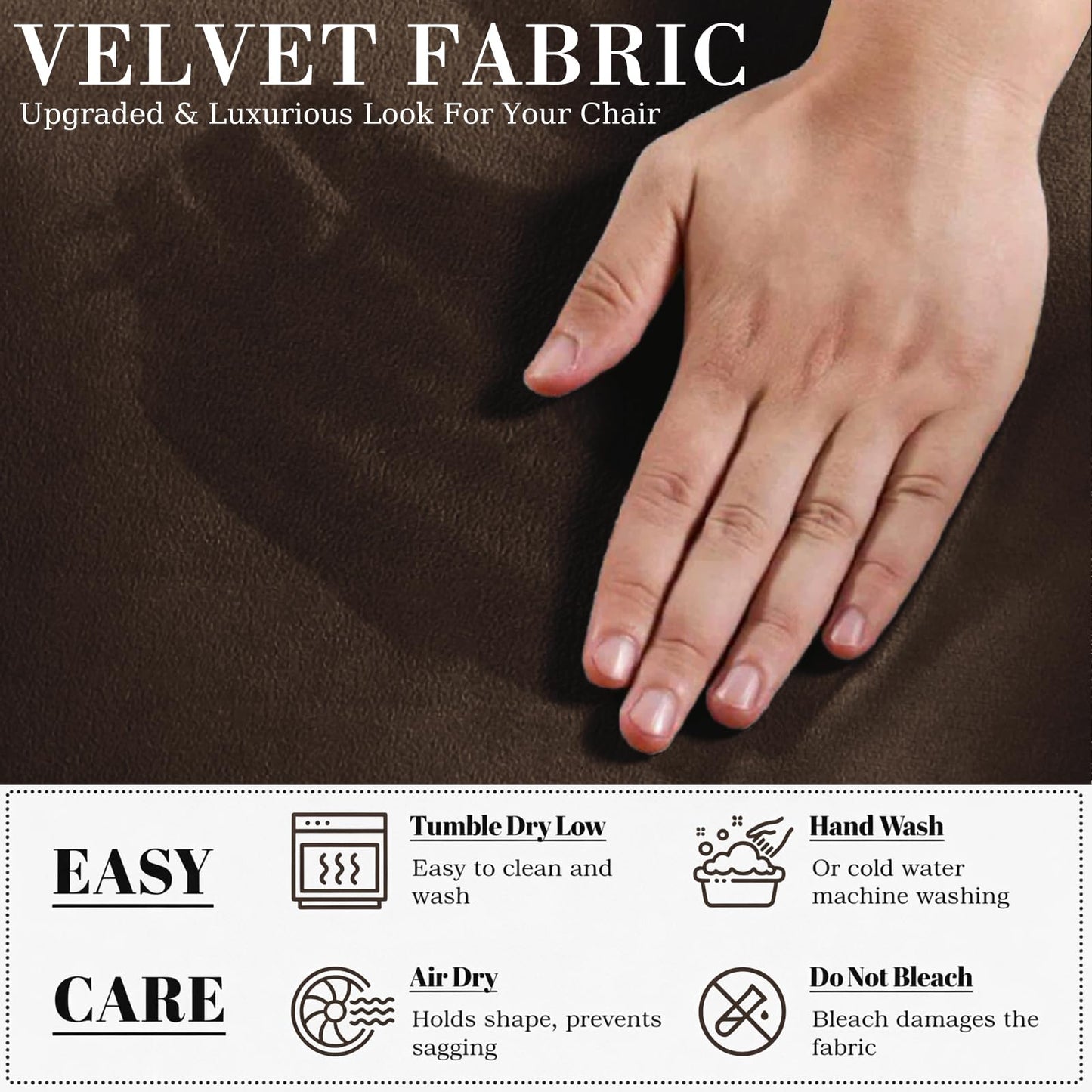 YEMYHOM Real Velvet Couch Covers for 2 Cushion Couch High Stretch 1 Piece Loveseat Slipcover for Pets Dogs Anti Slip Love Seat Sofa Slipcover Furniture Protector (55"-69", Dark Coffee)