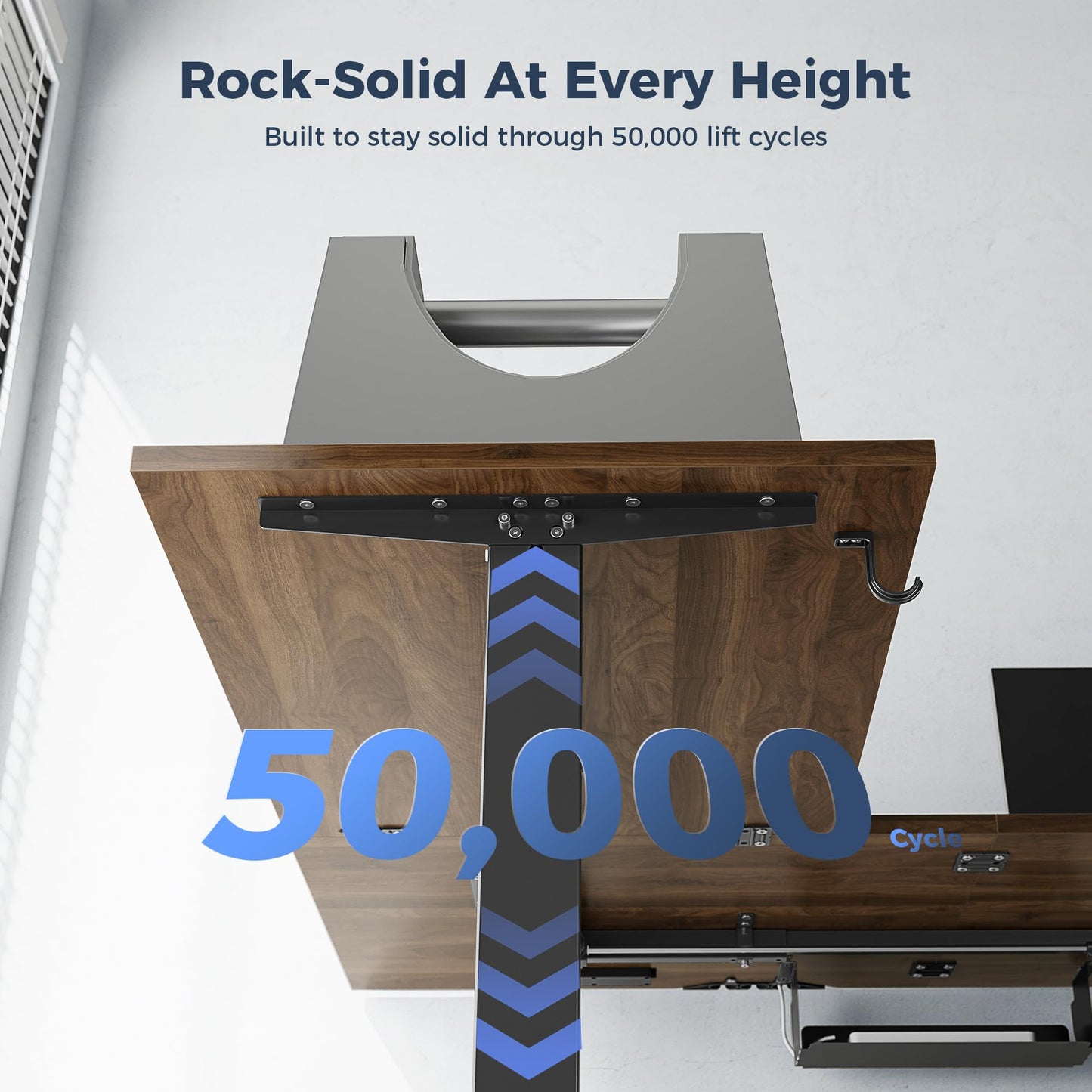Klicelor L Shaped Standing Desk 63 x 48 Inch,Electric Height Adjustable Corner Desk with Cable Management & Power Outlets, Ergonomic Sit Stand Up Computer Table for Home Office,Dark Walnut