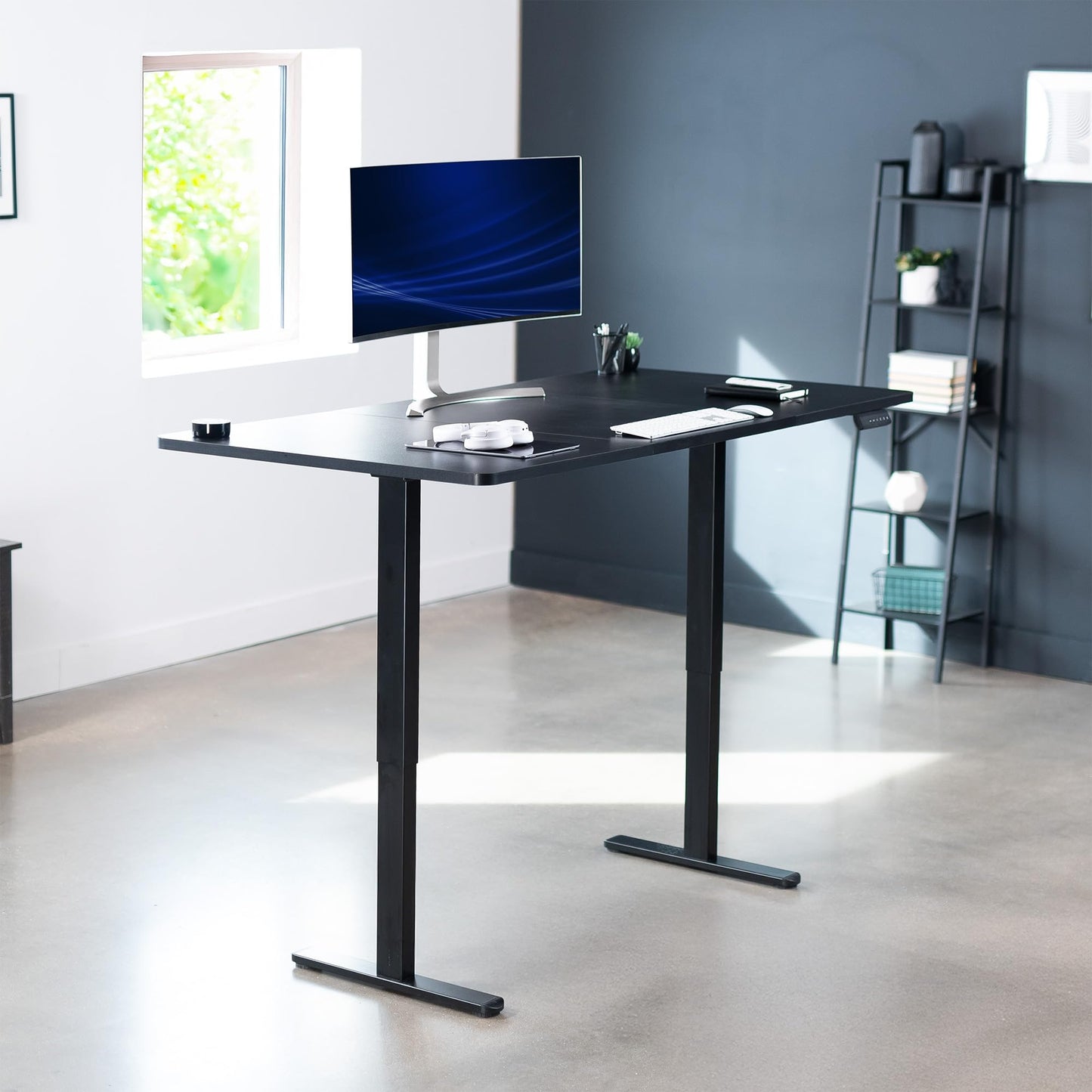 VIVO Electric 71 x 36 inch Standing Desk, Dual Motor Memory Controller Height Adjustment, E2B Series, Black Top Black Frame, DESK-KIT-E2B7B-36