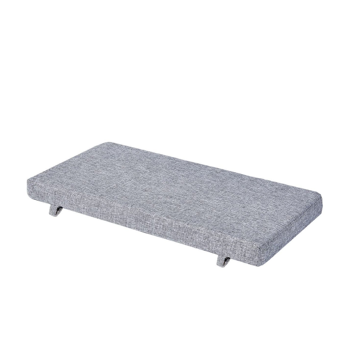 MICUSHION 32 x 12 Inch Piano Bench Cushion for Indoor Shoe Storage with Ties Non Slip Picnic Bench Pad for Kitchen Dining Table Seat, Ash Grey