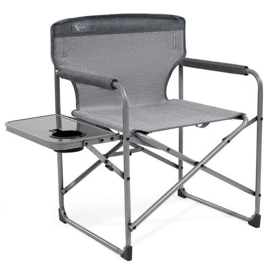 Busy Bee Kids Director Camping Chair with Foldable Side Table, Lightweight, Flat Folding, Compact and Portable, Perfect Kid Beach Chairs, Supports 150 Lbs.