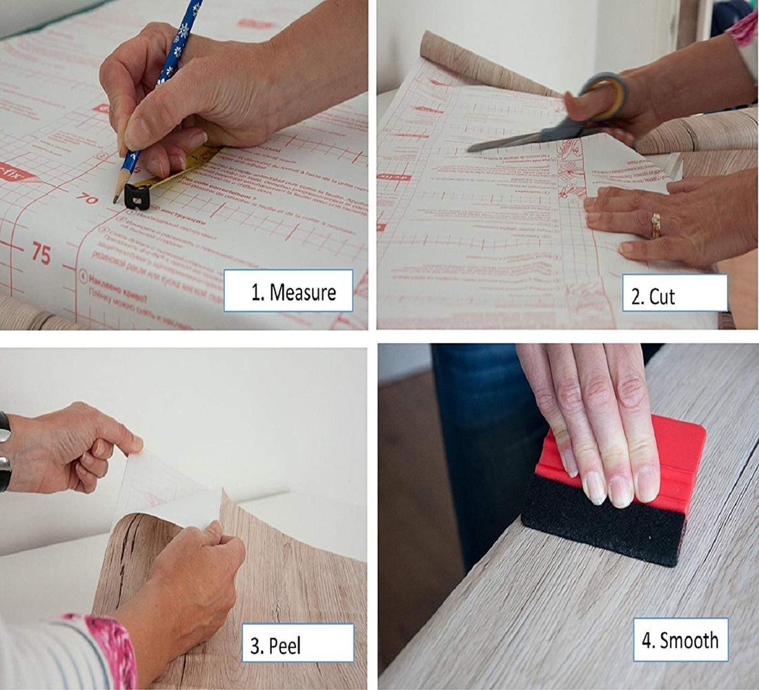 d-c-fix 46-0168-2PK Decorative Self-Adhesive Film, Butcher Block, 17" x 78" Roll, 2-Pack