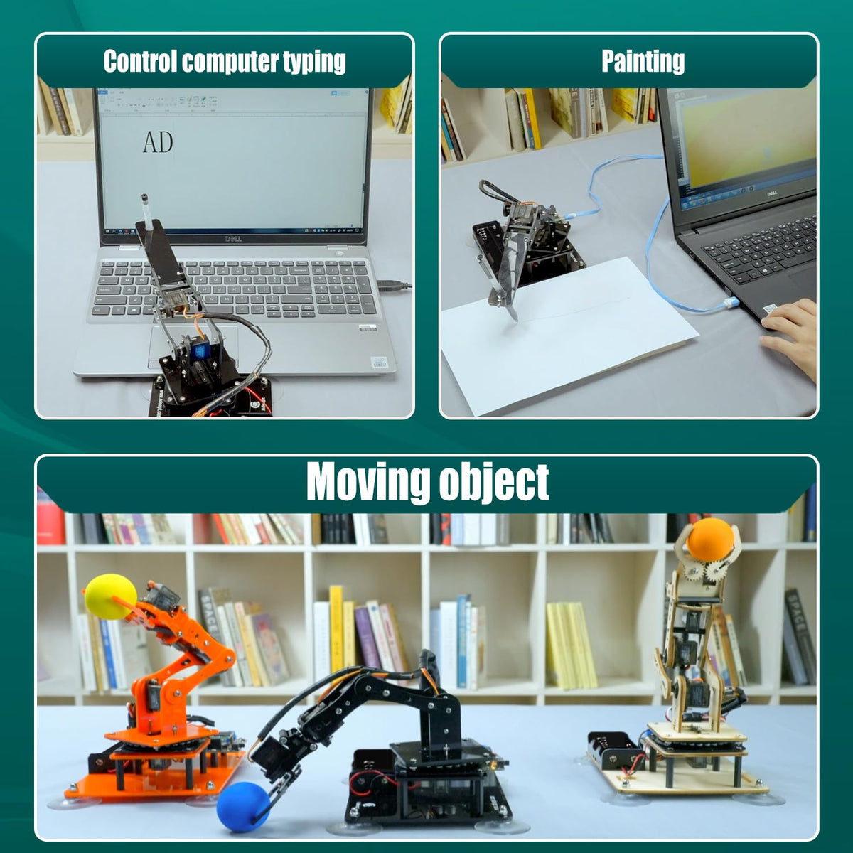 Adeept 5DOF Robotic Arm Kit Compatible with Arduino IDE, Programmable DIY Coding STEM Educational 5 Axis Build Robot Arm, Robot Starter Kit with OLED Display Processing Code and Tutorials - Orange