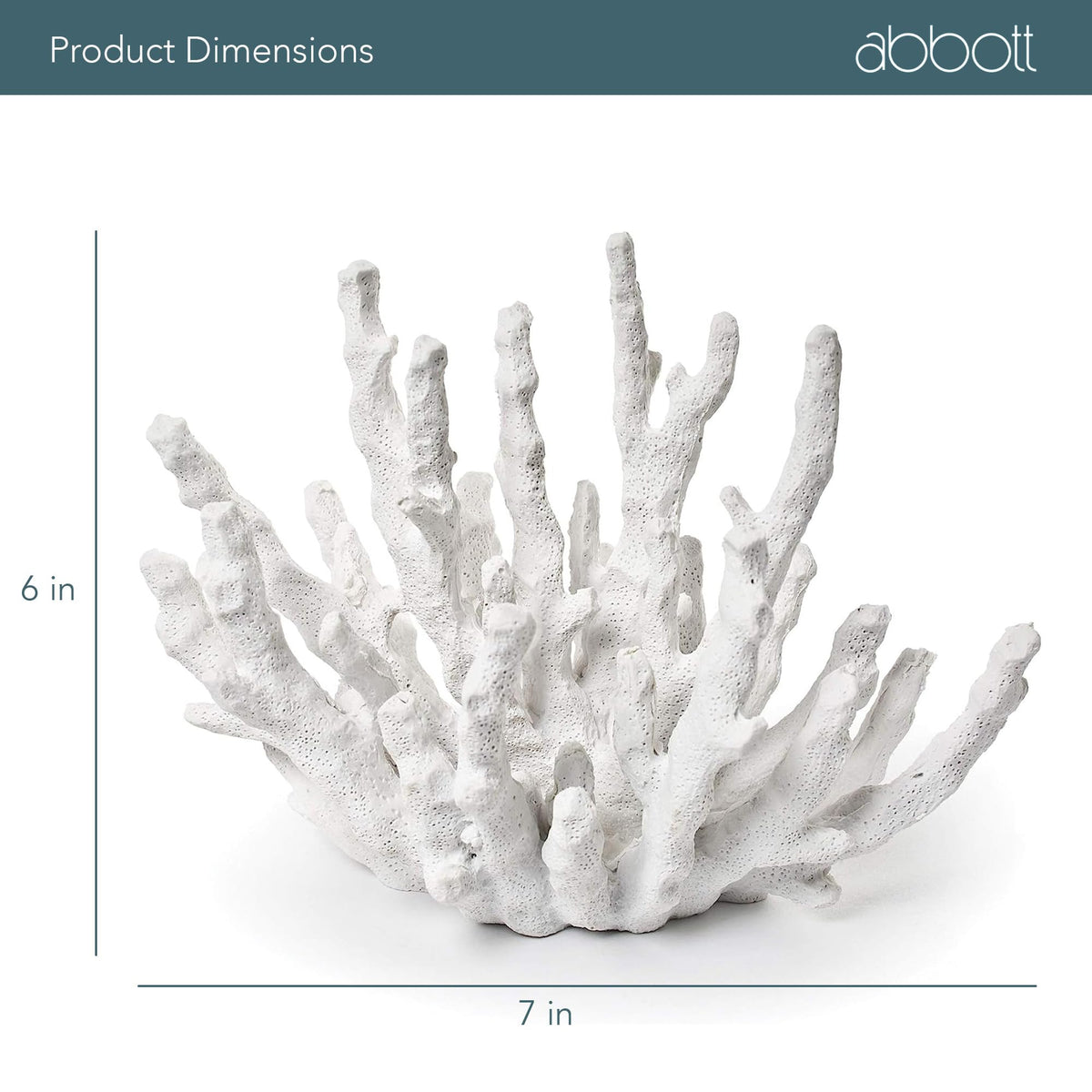 Abbott Collection 20-SEASHORE/45 Small White Finger Coral Decorative Resin Figurine