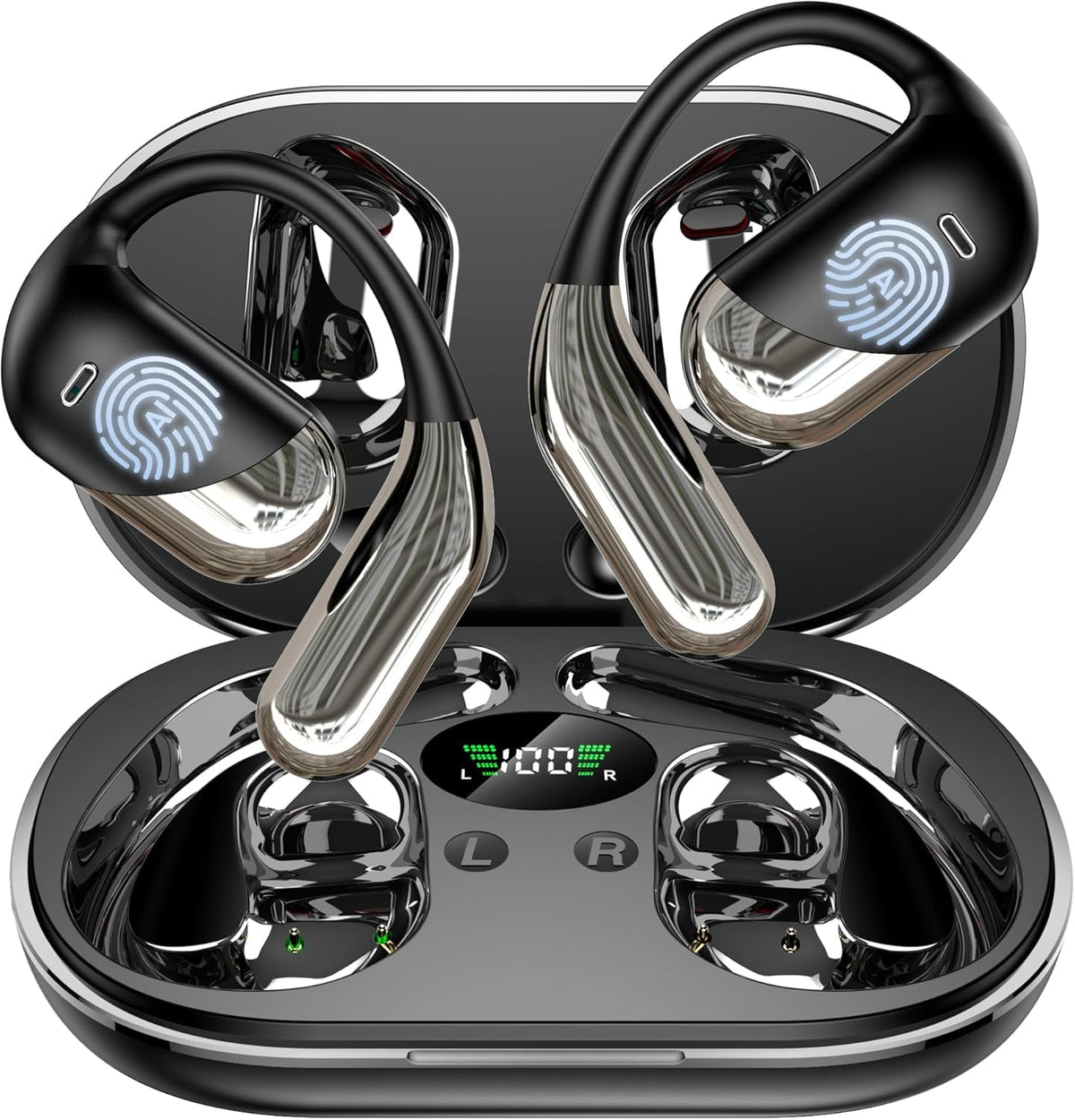 CELVON AI Translation Earbuds Real Time, 198+ Languages Translator Earbuds No Subscription, 2-Way Translating Headphones for Travel Meeting, Audifonos Traductores Inglés Español – Black