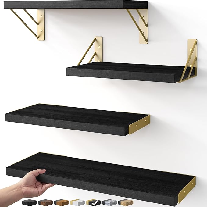BAYKA Floating Shelves for Bedroom Decor, Wall Shelves for Storage, Wall