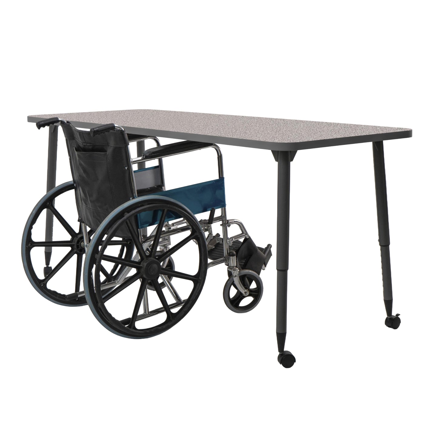 Adapte Commercial Classroom Activity Table - 30" x 72" Rectangle, ADA Compliant Tapered Legs with Glides & Casters, Adjustable Height 22-34" Wheelchair Accessible, School & Office Furniture