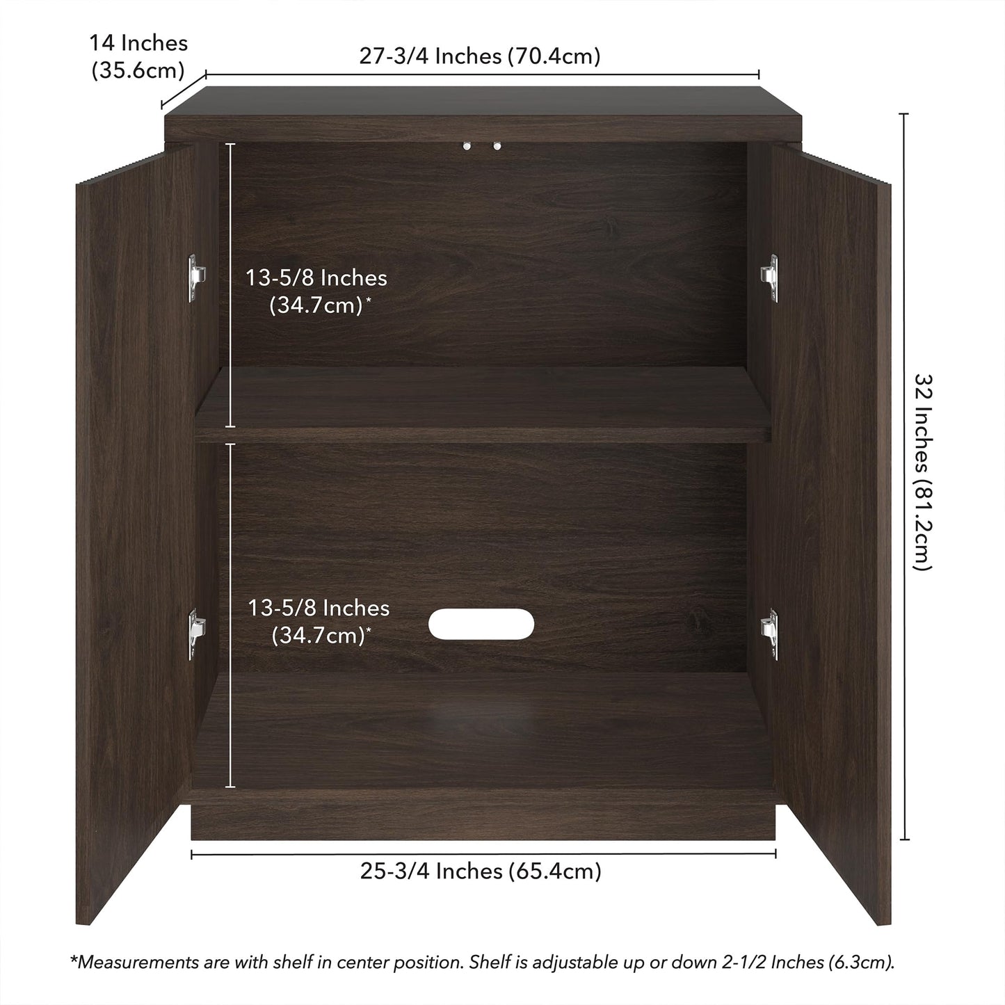 Henn&Hart 28" Fluted Wooden Accent Cabinet, Ribbed Modern Sideboard Buffet Cabinet with 2 Doors and an Adjustable Shelf for Living Room, Dining Room, Bedroom or Entryway, Cloud White