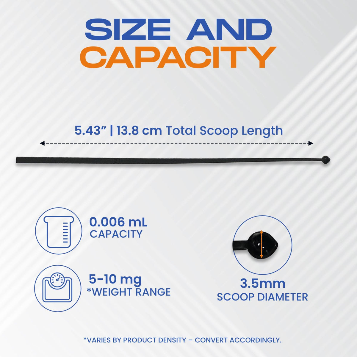 Micro Scoops (5mg-10mg) Plastic Measuring Spoons For Powder-0.006 mL Capacity (500 ct) FitPowders