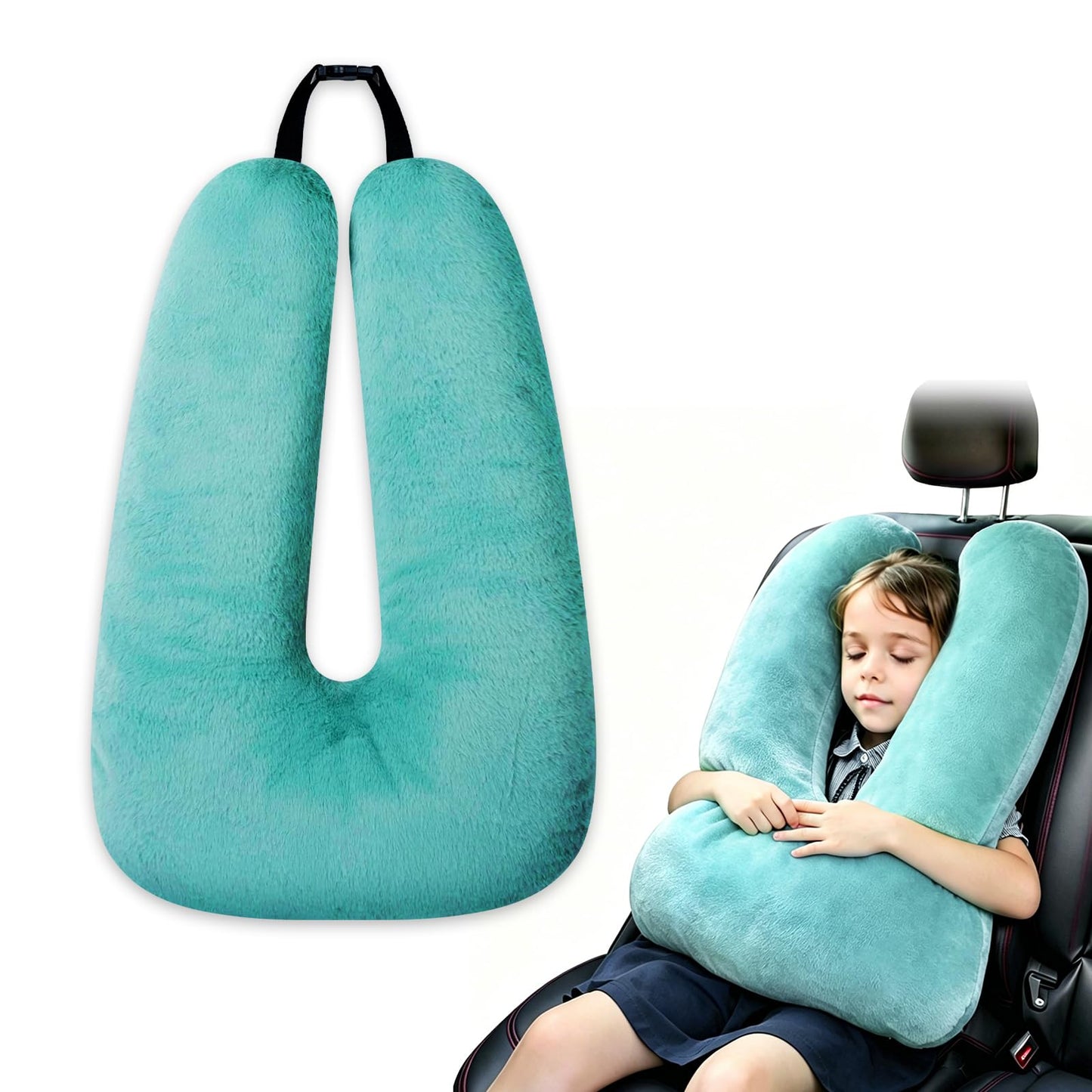 Atablyn Neck Pillow for Kids Travel Provides Double Support to The Head and Neck in Any Sleeping Position on Flights, Car, and at Home, Comfortable Airplane Travel Pillow