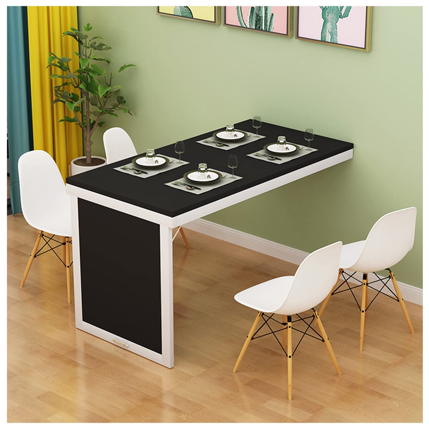 Wall Desk Wall Mounted Folding Dining Table for Small Spaces Multi-Function Wall Mounted Folding Table Home Office Murphy Desk Folding Kitchen Table for Office, Bedroom, Kitchen