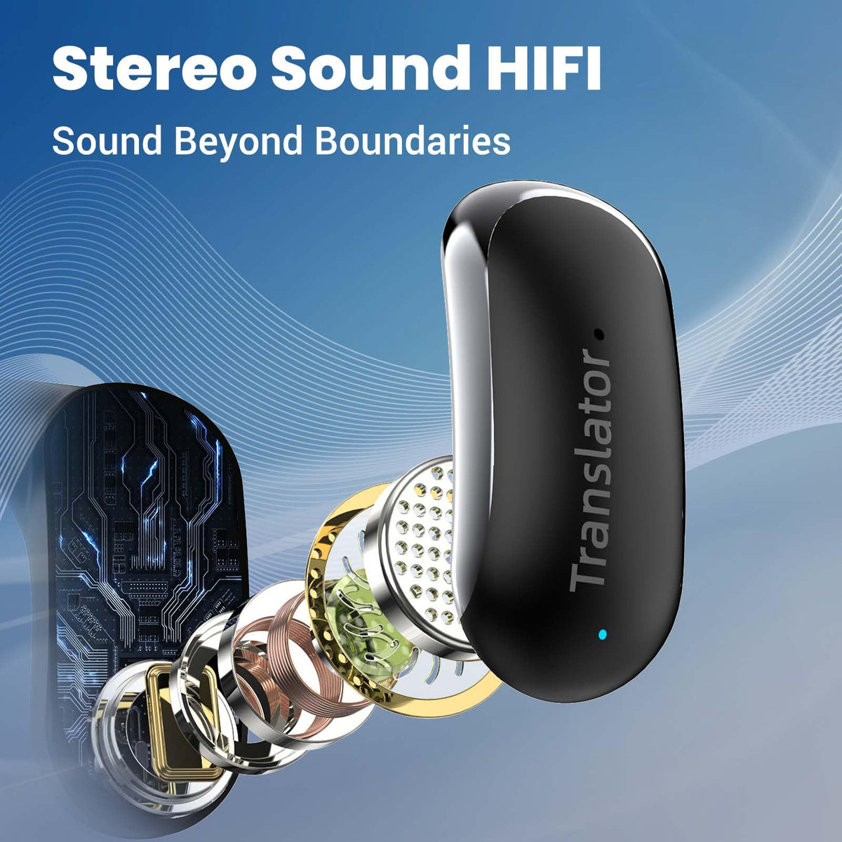 ANFIER Translation Earbuds Real-Time for iPhone & Andorid OWS Translator Earbuds |Lifetime Free Offline Translation(8 Languages) & Online Translation(144 Languages & Accents) AF56 Black