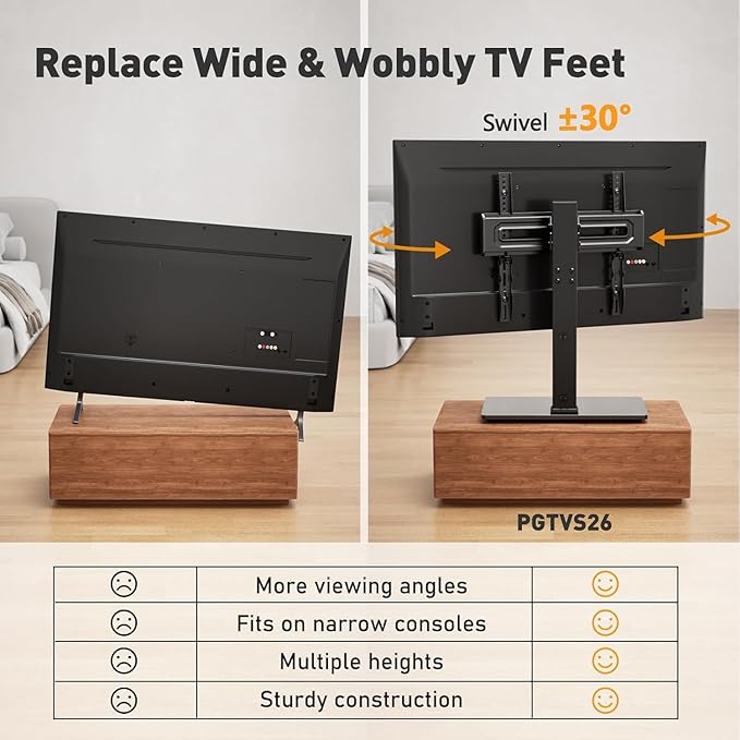 Perlegear Universal Swivel TV Stand Base