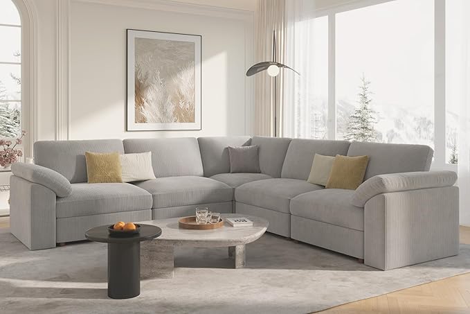 EASE MOOSE Oversized Sectional Modular Sofa, L Shape Sectional Couch Wide Deep
