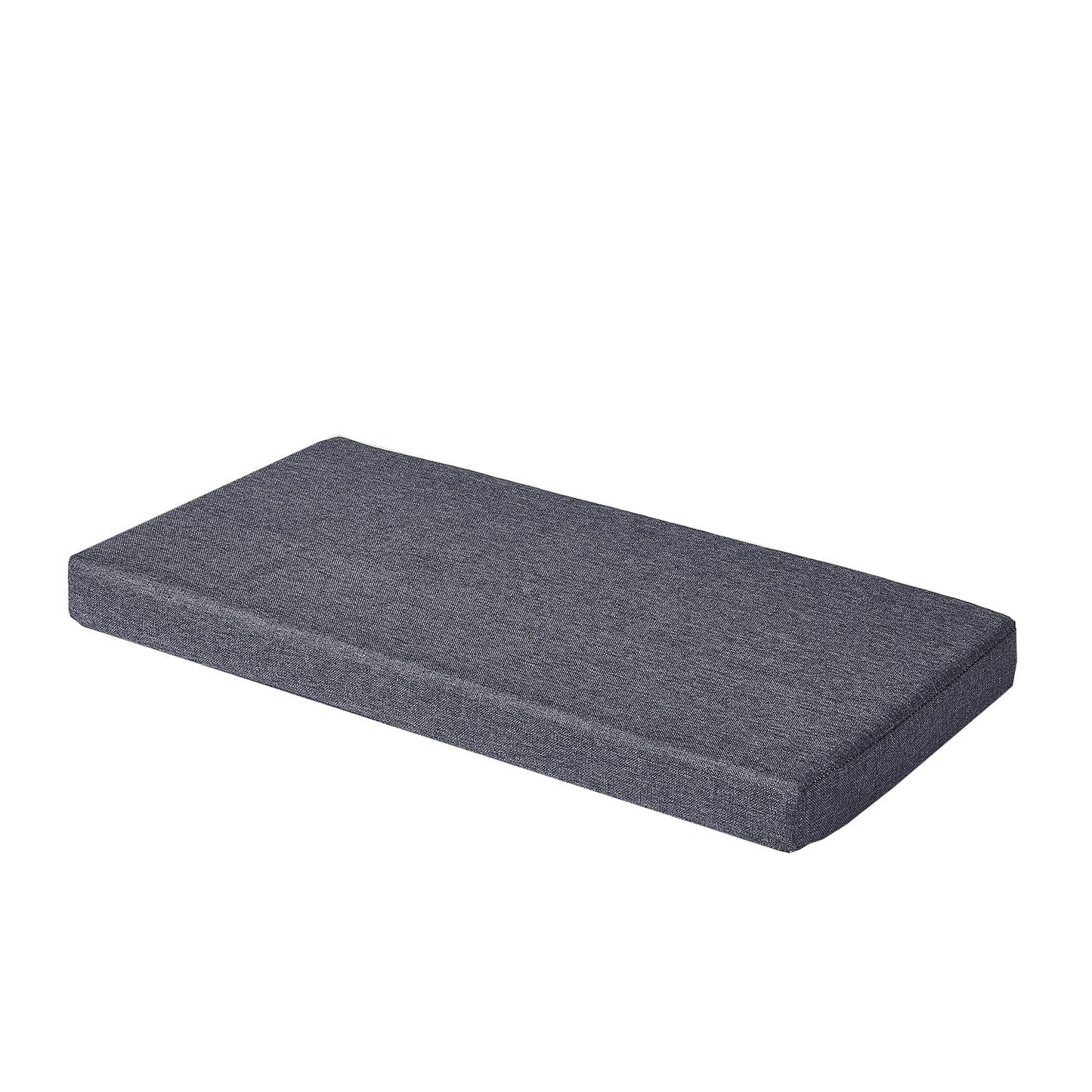 MICUSHION Piano Bench Cushion for Indoor Shoe Storage with Ties Non Slip Picnic Bench Pad for Kitchen Dining Table Seat 36 x 14 Inch, Gray