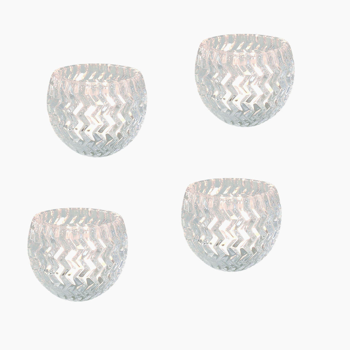 Hosley Set of 4 Clear Glass Tealight Candle Holder 3.78 Inch Diameter. Ideal Gift for Wedding Party Favor Spa Home Bridal Reiki Meditation.