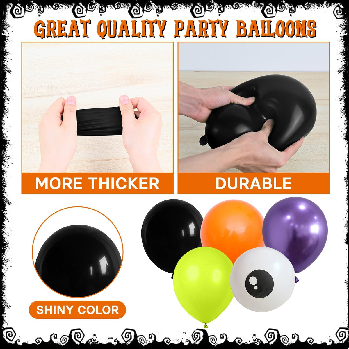 Halloween Balloons Arch Black Orange Purple Green Balloons Garland Witch Cat Foil Spider Balloon Pumpkin Birthday Decorations Metallic Purple Lime Green Latex Helium Balloon Set for Party Supplies