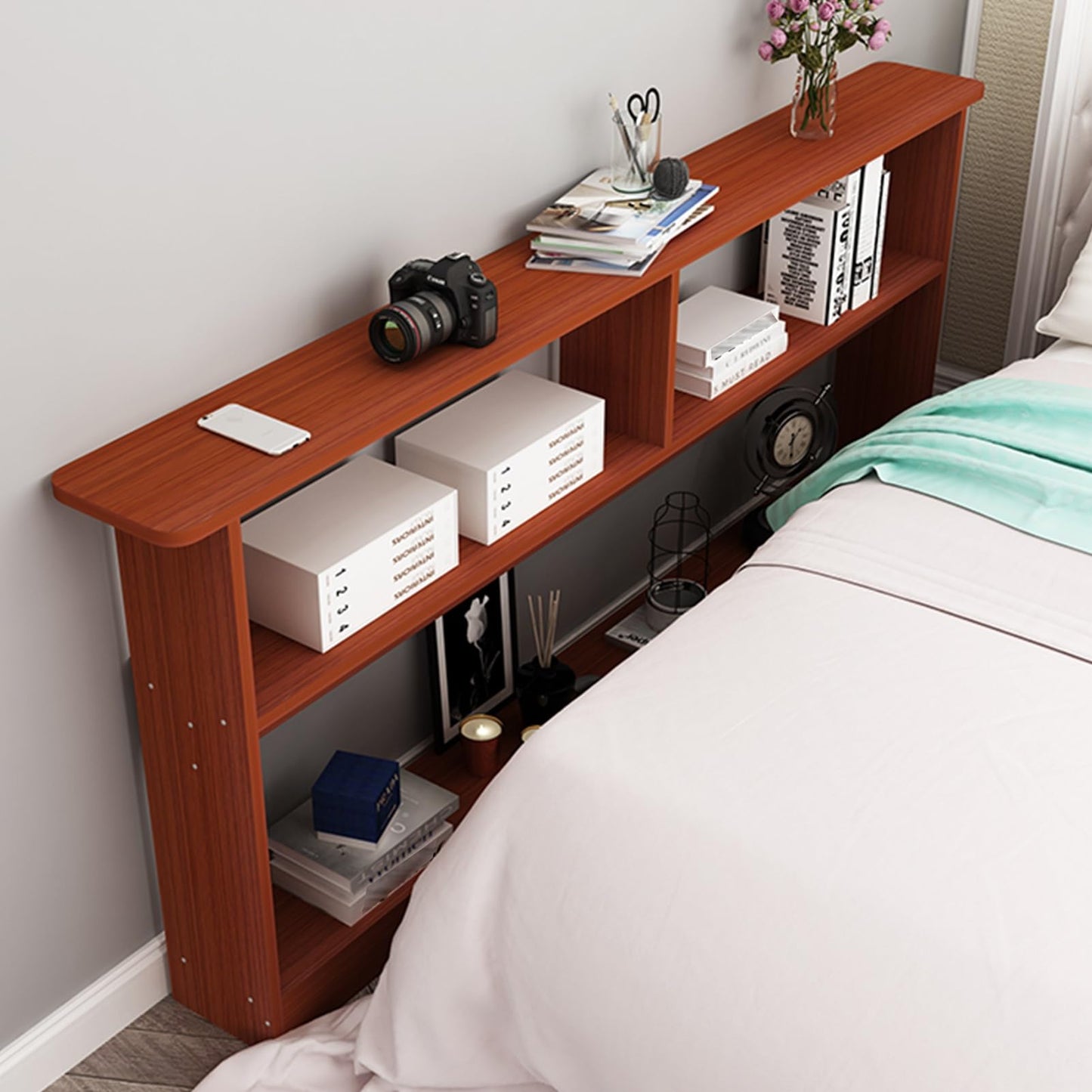 Sofa Tables Modern Console Table Semi Circular Design Rectangular Base Wall Accent Small Spaces Side,Retro Walnut Narrow Sofa Back Console Table with 3 Layer Wooden Entryway Small Room Entry