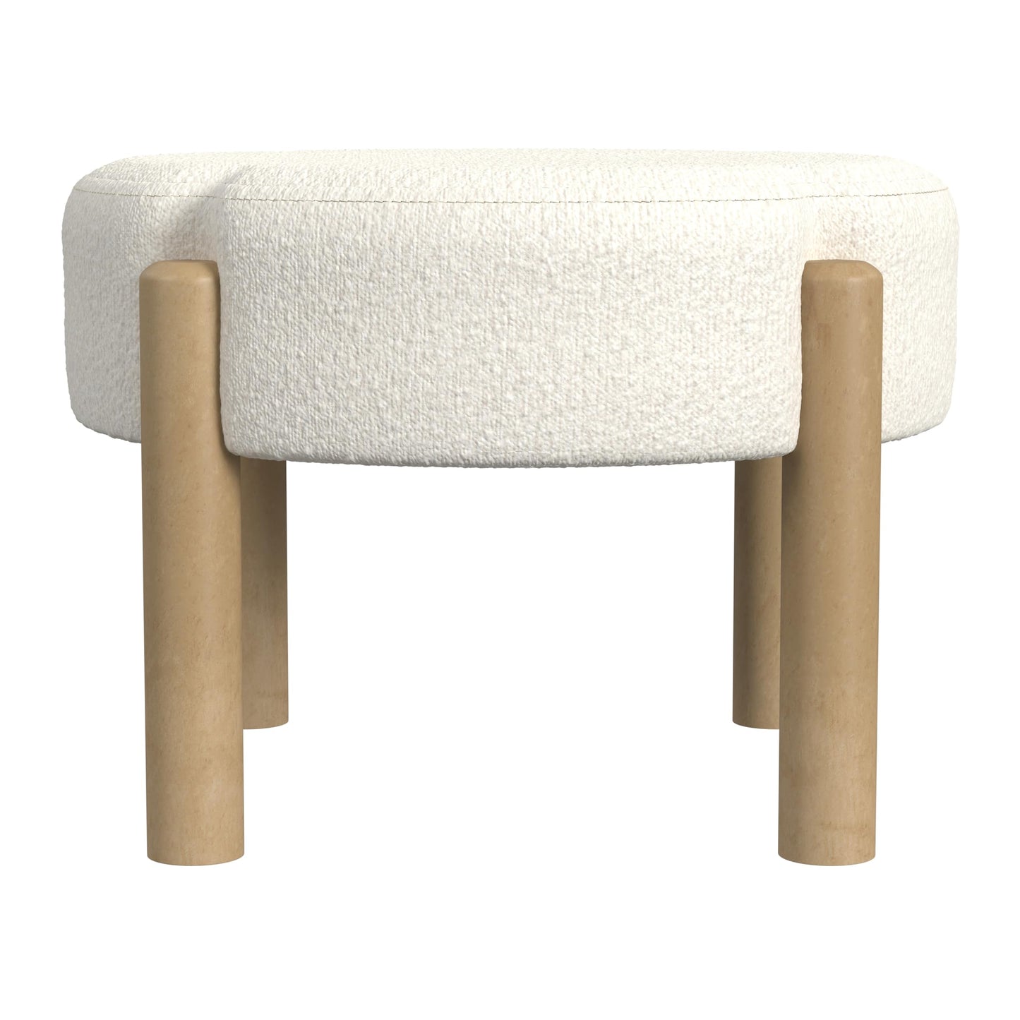 HomePop Luna 22" Round Ottoman - Cream Boucle