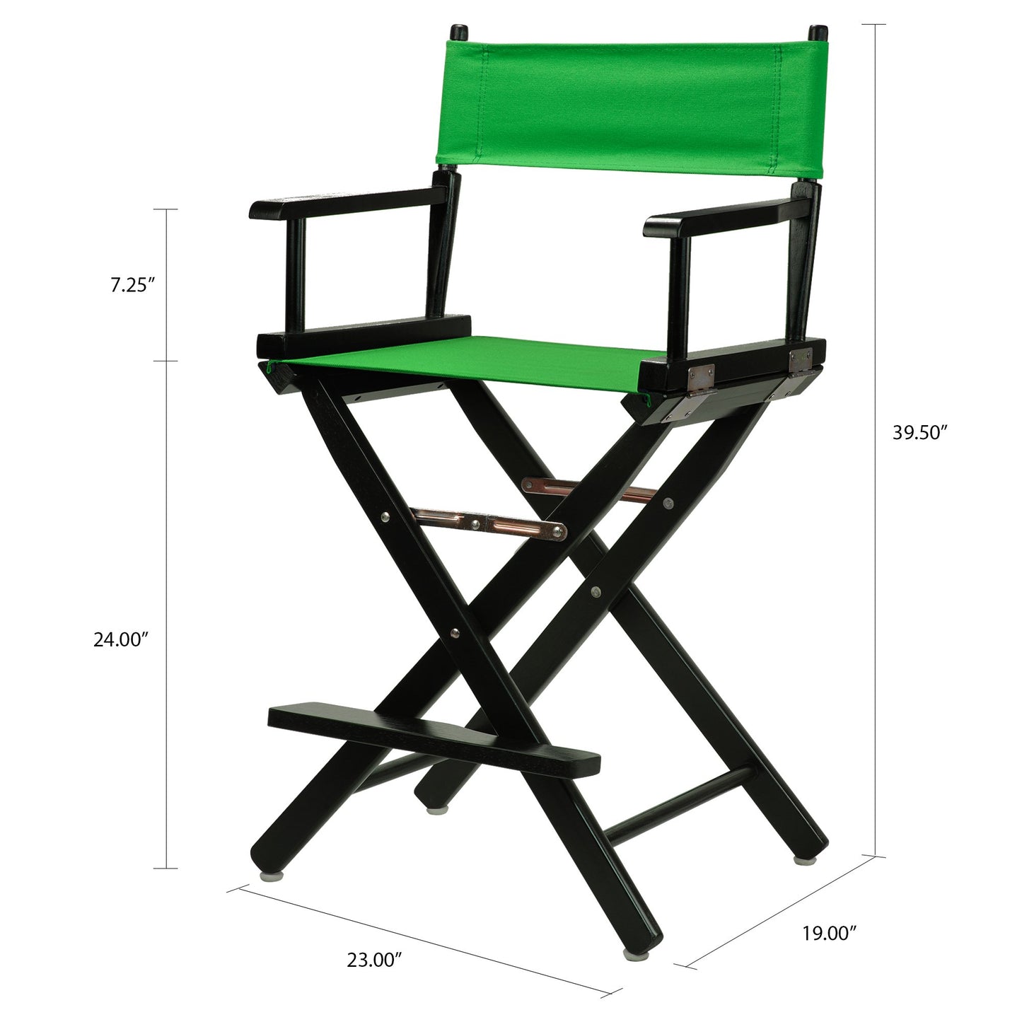 Casual Home Director's Chair ,Black Frame/Green Canvas,24" - Counter Height