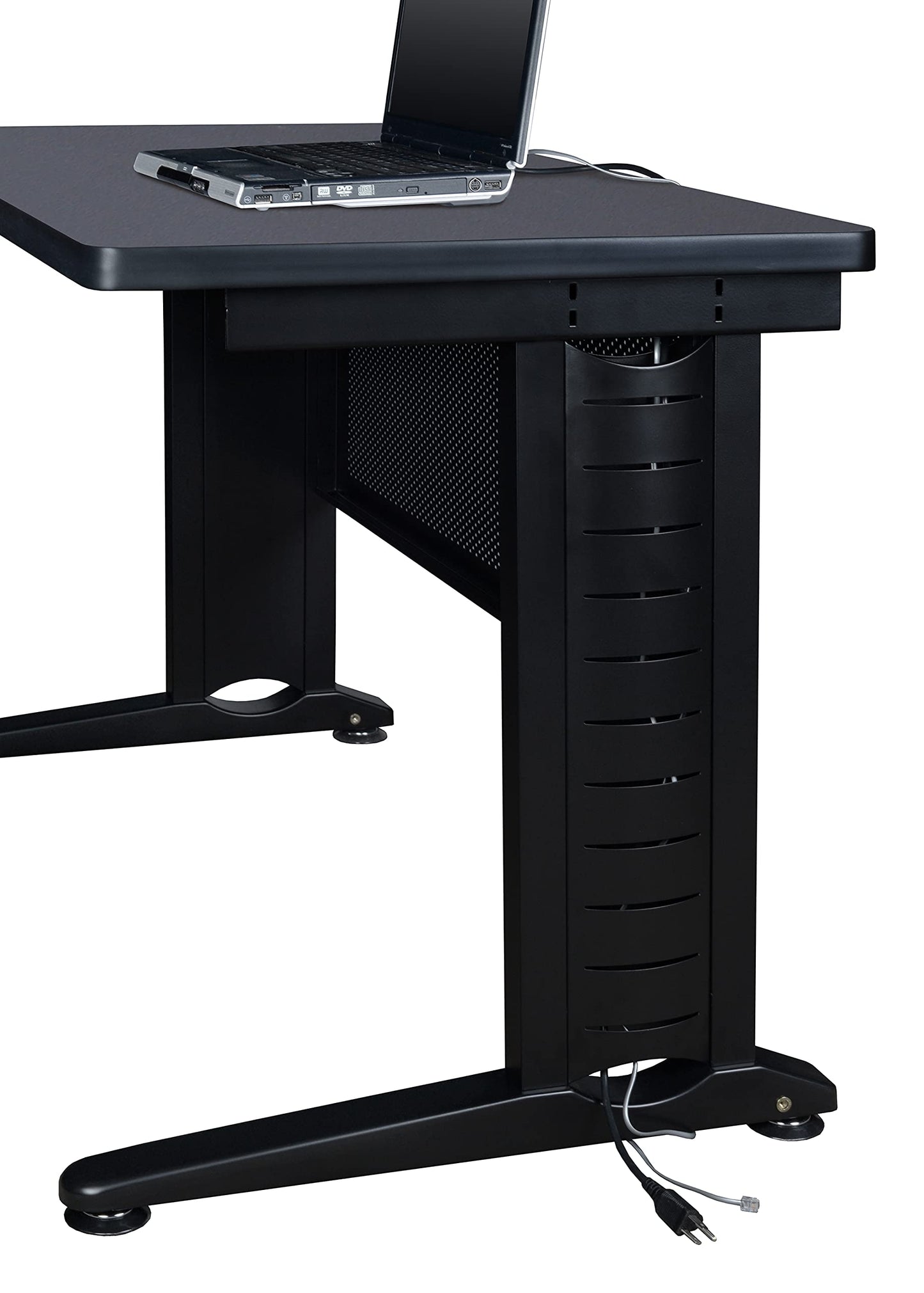Regency Fusion 66 x 24 in. Teachers Desk with Double Pedestal Drawer Unit- Grey