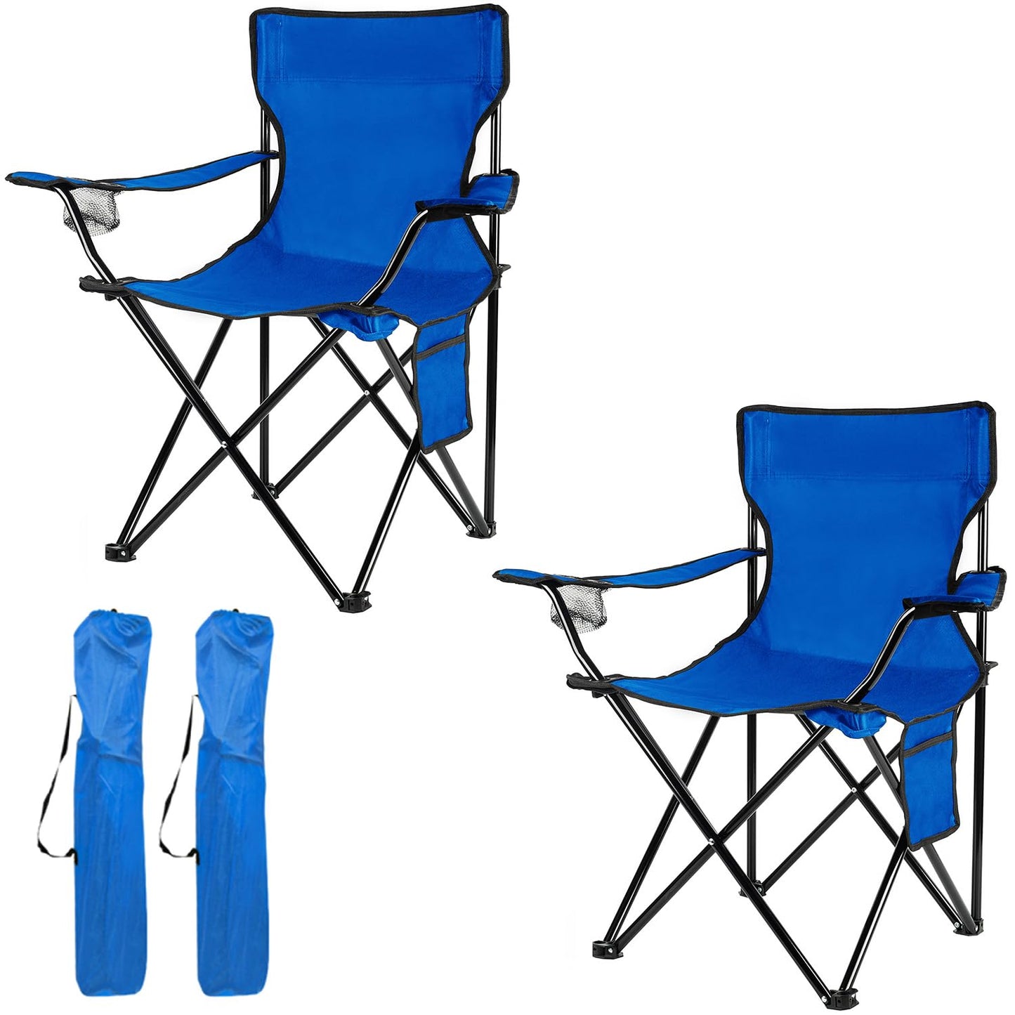 Damei century Folding Camping Chairs, for Beach, Lawn, Yard, 2-Pack Blue