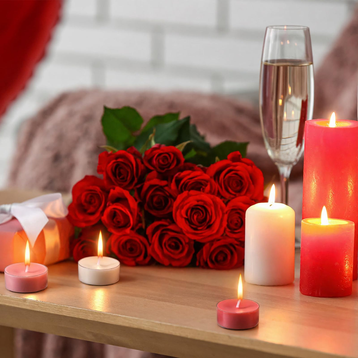 Honoson 12 Pack Valentine's Day Tea Lights Candles Tea Light Natural Wax Scented 6 Scents Conversation Candle for Spring Easter Wedding Engagement Gift Anniversary Summer Home Decor(White, Pink, Red)