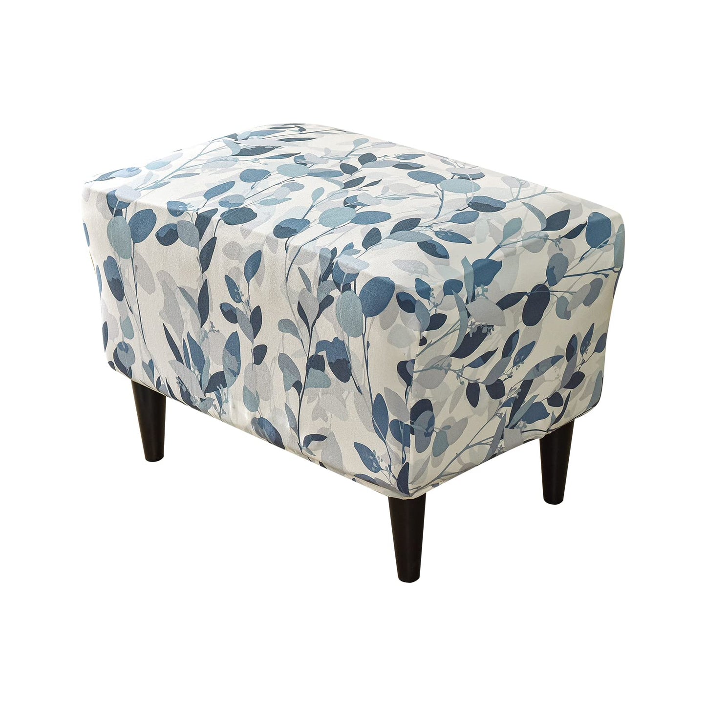 KRFOONN Ottoman Slipcovers Stretch Rectangle Footrest Stool Covers Printed Ottoman Cover for Foot Stool Furniture Protector with Non Slip Elastic Bottom(04, Large)