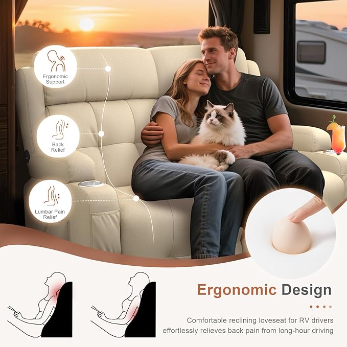 RV Loveseat Recliner Sofa, Wall Hugger Recliners