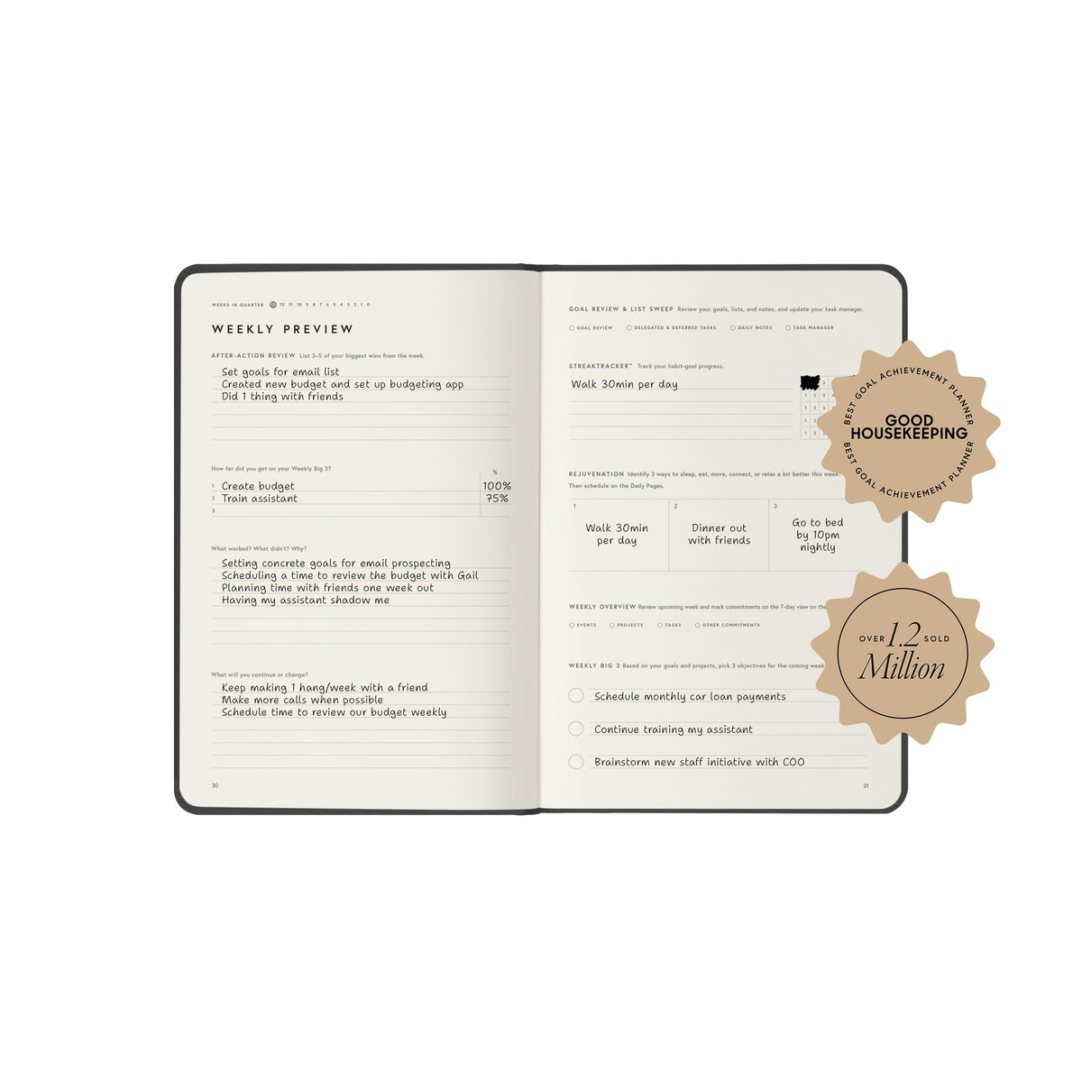 Full Focus Finch Linen Planner by Michael Hyatt - The #1 Daily Planner to Set Annual Goals, Increase Focus, Eliminate Overwhelm, and Achieve Your Biggest Goals - Hardcover
