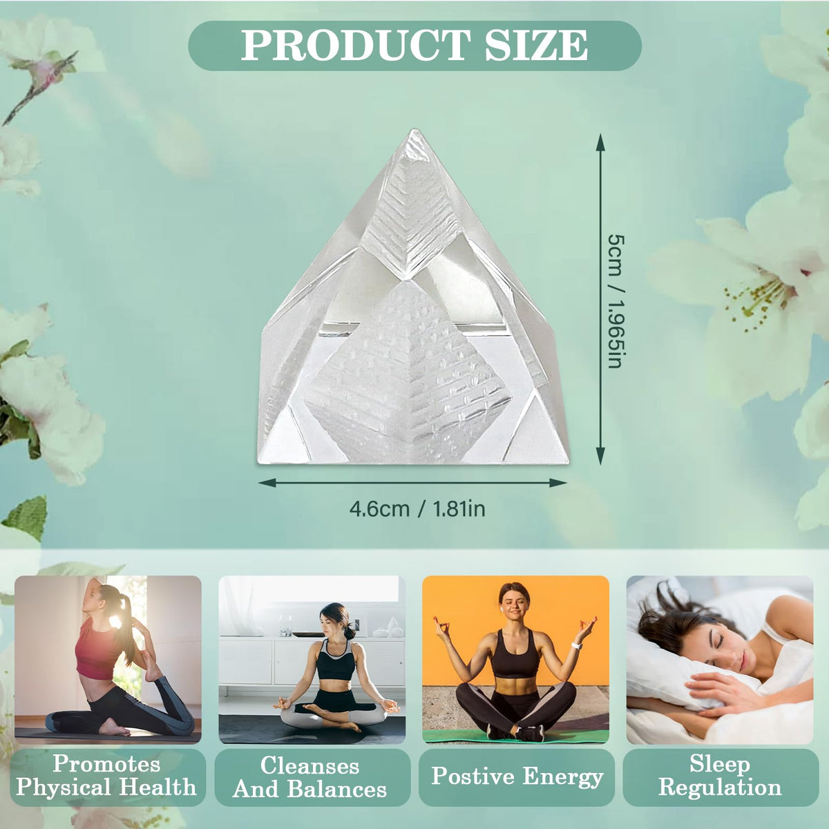 Crystals and Healing Stones, 9 Pcs Healing Crystals Set, 7 Chakra Crystal Stones Set Real Natural Selenite Pyramid Reiki Raw Rock Energy Protection Meditation with Wooden Box, Crystal Gifts for Women