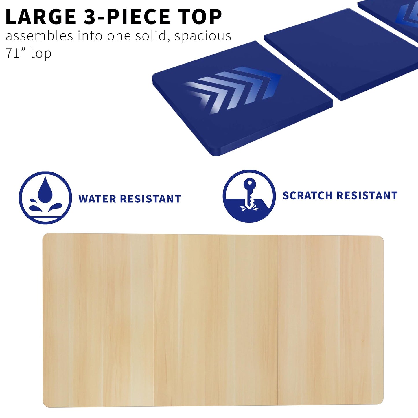 VIVO Universal 71 x 36 inch Table Top for Standard and Sit to Stand Height Adjustable Home and Office Desk Frames, Light Wood Extra-Wide Desktop, DESK-TOP72-36C