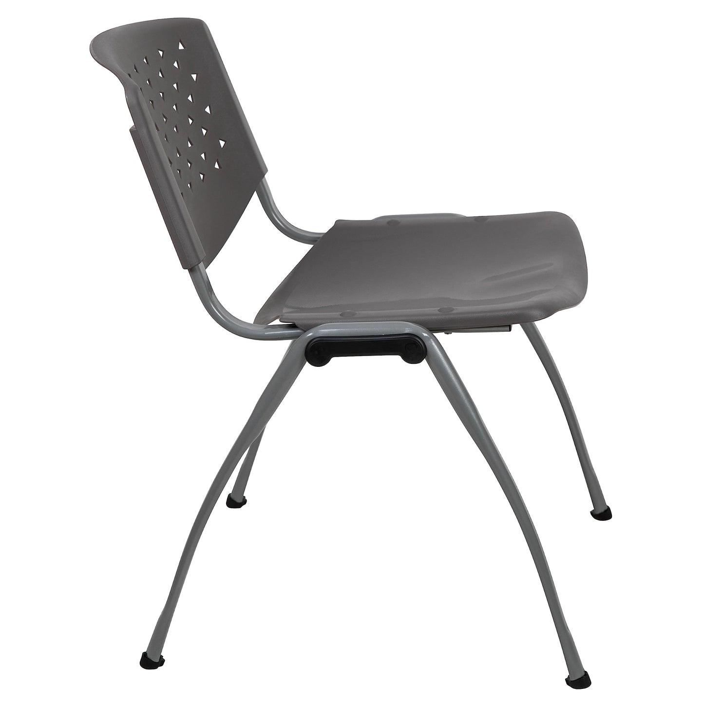Flash Furniture HERCULES -5 Pack 880 lb. Capacity Gray Plastic Stack Chair | Comfortable Seating with Durable Design