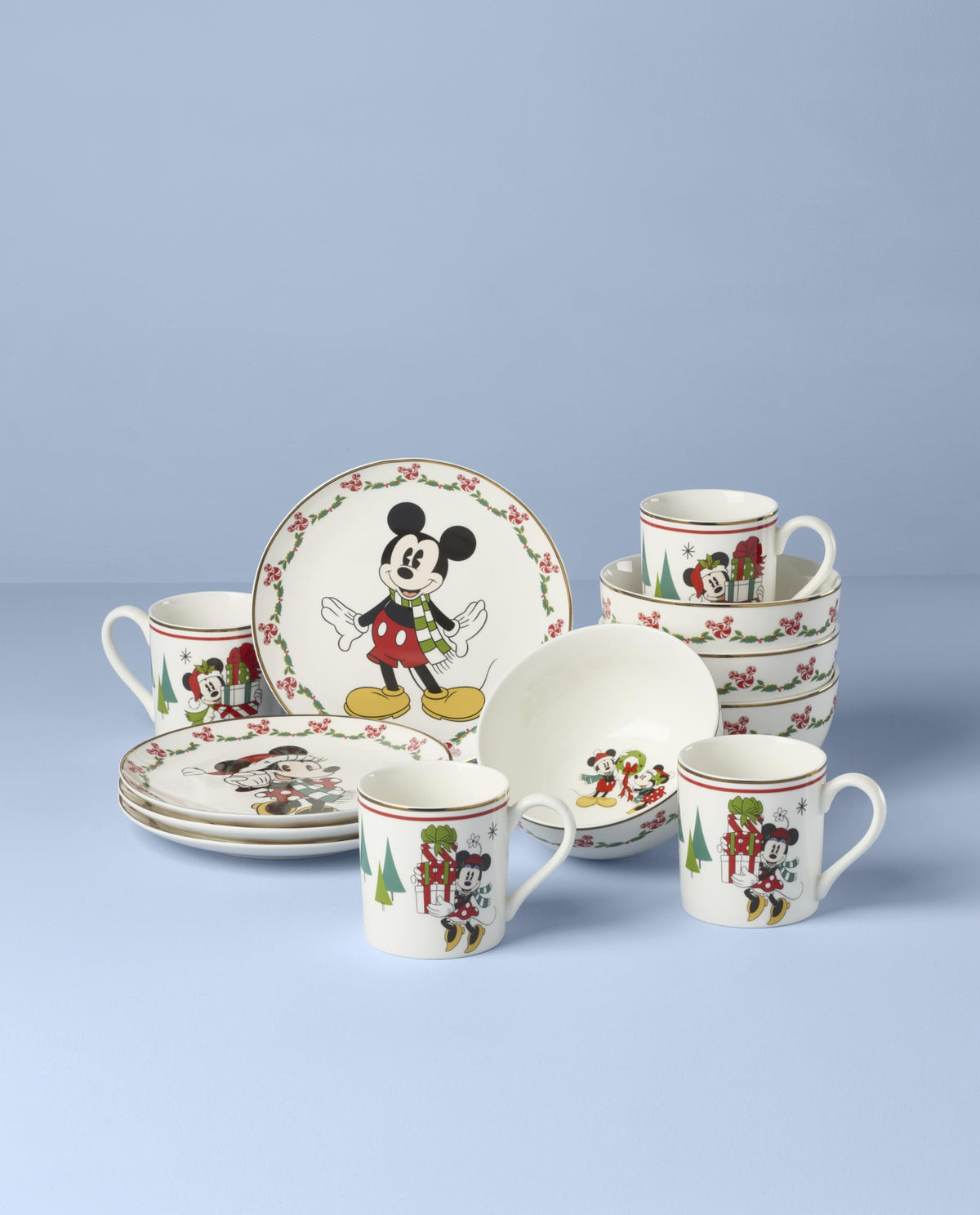 Lenox Disney Holiday Serveware Collection – 12-Piece Dessert Set