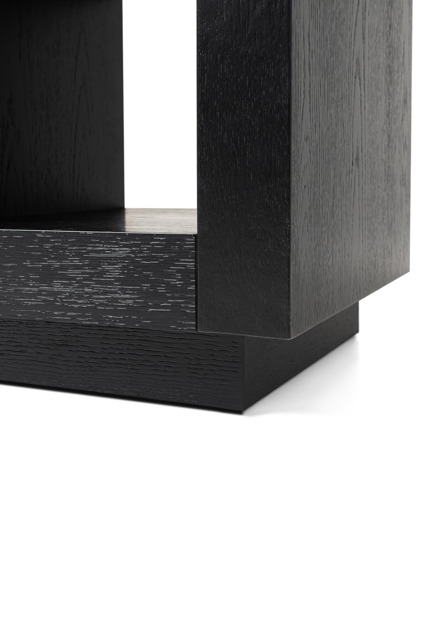 Maven Lane Artemis Side Table – 22 Inch Square Table with Storage – Black Solid Wood – Ideal for Living Room and Bedroom