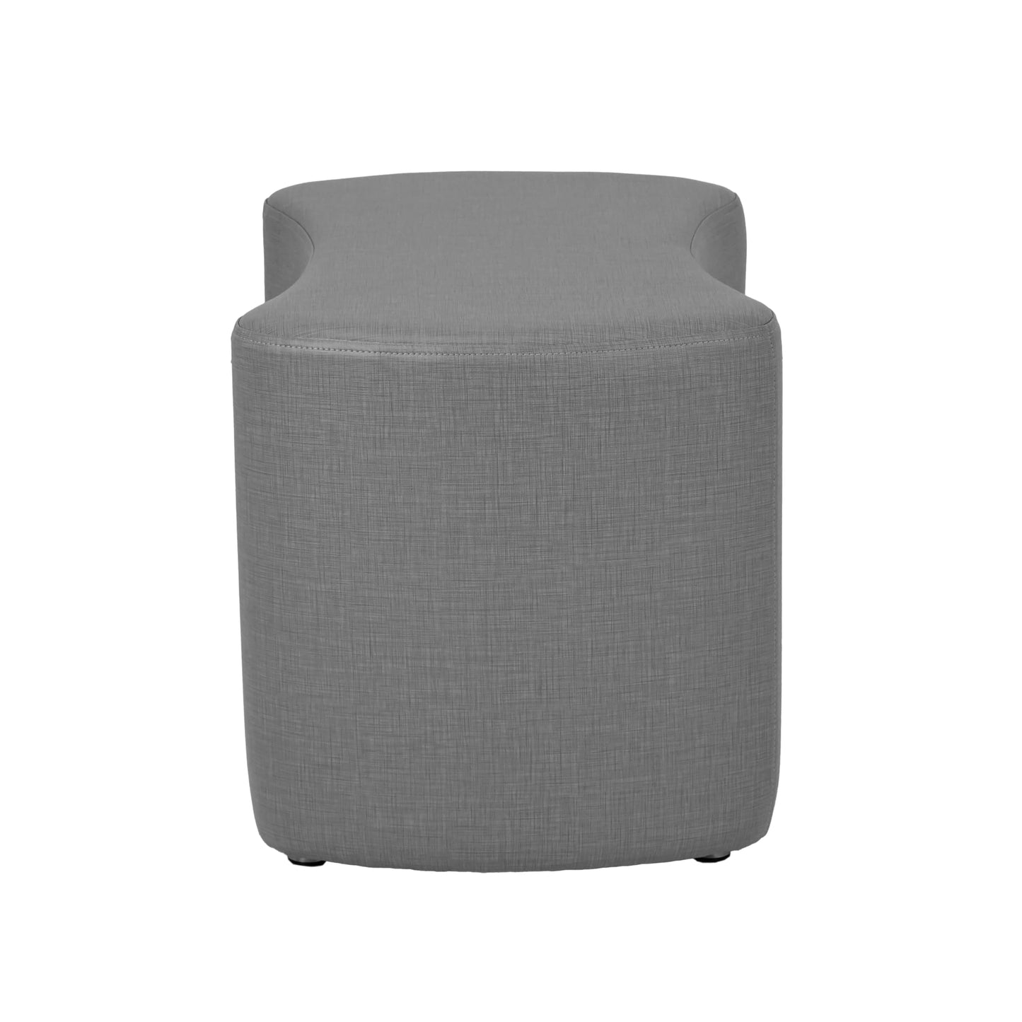 FDP Pro Series Bowtie Accent Ottoman (18" Height) Hand Upholstered Commercial Furniture for Hotel Lobby, Office, Restaurant, Home Collaborative and Configurable Seating - Slate Gray Crosshatch
