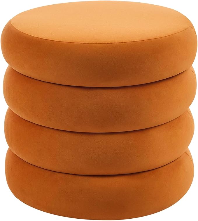 Flouki 19.5" Storage Ottoman Round, Vanity Stools