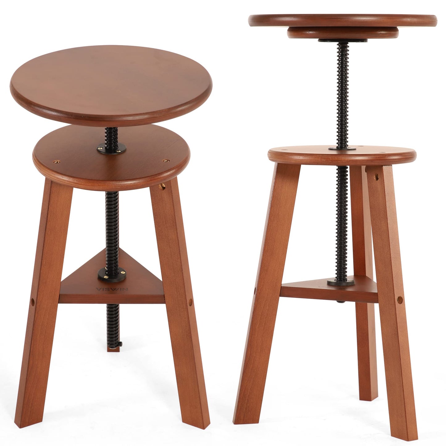 VISWIN Adjustable Drafting Stool, Beech Wood, Artist Stool Chair, Supports Up to 176 Lbs, for Artists, Studio, Home Use, Office, Kitchen, Walnut