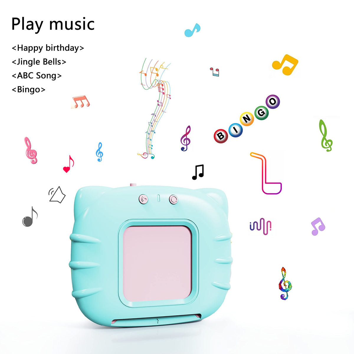 Lapare Spanish and English Bilingual Audible Flash Cards Toy with Music, Learn Spanish and English for Kids, Niñas, Niños, Bebes
