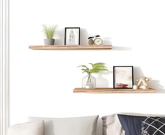 YYWUOJJ Wood Floating Shelves for Wall Decor, Rustic Wall Shelves for Bedroom